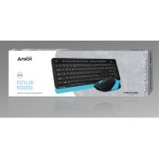 Resim A4Tech FG1010 Kablosuz Q Trk Optic Mouse Siyah/Mavi Multimedya Klavye - Mouse Set 