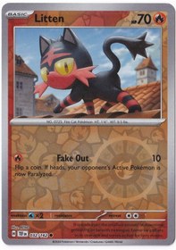 Resim Litten Reverse Holo 032/162 - Temporal Forces - Pokemon Kartı Mint 