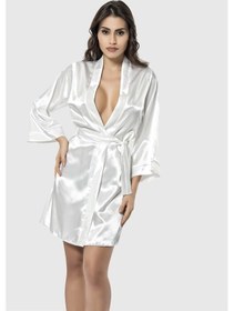 Resim Arias Closet Ekru Kısa Saten Sabahlık Ekru 
