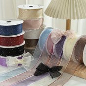 Resim 900cm Işıltılı Taşlı Şeffaf Kurdele - DIY Fiyonklar, Hediye Paketleme, Pasta Süsleme & Çiçek Düzenlemeleri için Mükemmel - Beyaz/Siyah 