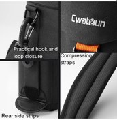 Resim Rogfer Cwatcun D157 Dslr Kamera Lens Namlu Darbeye Dayanıklı Kalınlaşmış Dijital Lens Çantası Flip Lens Kılıfı, Renk: Orta Siyah Diğer Diğer 