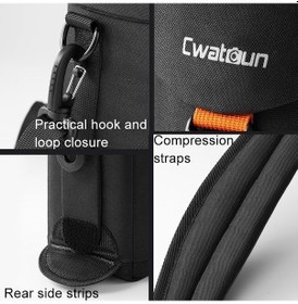 Resim Rogfer Cwatcun D157 Dslr Kamera Lens Namlu Darbeye Dayanıklı Kalınlaşmış Dijital Lens Çantası Flip Lens Kılıfı, Renk: Orta Siyah Diğer Diğer 