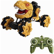 Resim Skycity 1/18 Ölçekli 2.4ghz Rc Dino Drift Araba - 360 Dönüş Ve Gerçekçi Ses Efektleri Sarı 