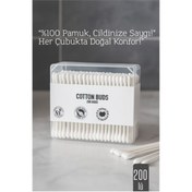Resim MKR HSNET %100 Pamuk Kulak Çubuğu - 200 lü Paket 
