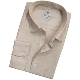 Resim Linen Keten Klasik Uzun Kollu Krem Erkek Gömlek Regular Kalıp -10097 Krem 