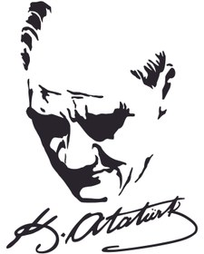 Resim AsyaReklam Atatürk İmza Slüet Sticker (25x20cm) 
