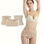 Resim Kadınlar için 3’ü 1 Arada Doğum Sonrası Karın Kontrol Korsesi - Sağlam ve Sıkıştırıcılığa sahip Tokalı Çözüm, Bej/Beyaz - Ameliyat Sonrası & Günlük Giyim, İlişiksiz Sezaryen, Core Takviyesi, Elde Yıkanabilir, Şık ve Rahat Tasarım, Bel Şekillendirme ve Form Verici yüksek Esneklik Malzemesi, Mide Tonlama Duruşu vb. Fonksiyonel Özelliklerle 3 ile 1 İncelemeli Silhouette Modelleyicisi 