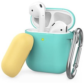 Resim Lacivert Mavi Airpods Ile Uyumlu Kılıf 1-2 Nesil Mat Silikon Case Kemer Klips Kapak Hediyeli Pt46 