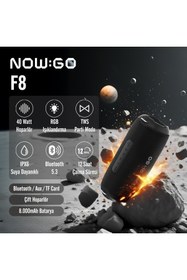 Resim Nowgo F8 40w Rgb Speaker Su Geçirmez Taşınabilir Kablosuz Bluetooth Hoparlör 
