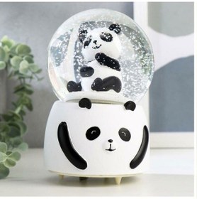 Resim Siyah Beyaz Panda Kar Küresi Büyük Boy Tg-v 1358 