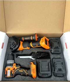 Resim Rico 028-RE0040 Şarjlı Darbeli Matkap + 4AH 20V Şarjlı Avuç İçi Taşlama Seti 