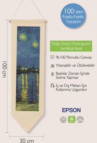 Resim Van Gogh Duvar Halısı, Sanat Serisi Dekor, 100cm Kanvas Flama Askılı Duvar Örtüsü NO:748 - Renkli - 19 / 30 x 100 