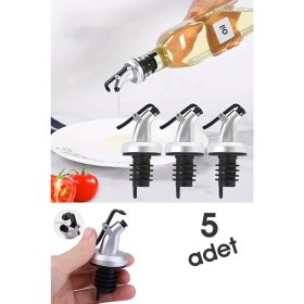 Resim Mediterian 5 Adet Yağdanlık Tıpası, Uçlu, Sızdırmaz, Kapaklı, 7 ml, Gümüş, Çoklu Paket 