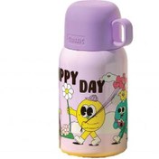 Resim Shotay ST-8817 480ml Askılı Silikon Kılıflı Pipetli Desenli Mor Çelik Matara 