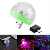 Resim 4w Usb Müzik Ritimli Ledli Sihirli Disko Topu Mikro Usb Otg Adaptörü Hediye 