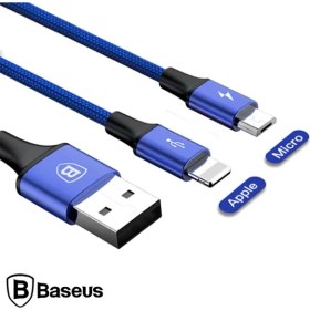 Resim Baseus Rapid Series 2in1 Iphone+ Micro USB 3.0A USB Kablo Şarj 120CM-(1903) 