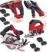 Resim Einhell Te-hd 18/12 Matkap Te-cs 18/165/1 Testere Te-ag 18/115 Taşlama Te-js Dekupaj 2x4.0ah+2x2.5ah 