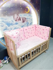 Resim bebek_iklimi 70x130 Bebek Beşik Korumalık Seti Ay Desen 4 Parça 