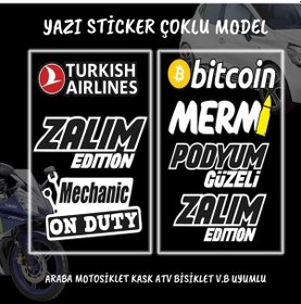 Resim Türkçe Yazı Seti - Araba Yazıları Çoklu Model - Oto Motosiklet Cam Kaput Uyumlu 