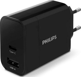 Resim Philips DLP2621/12 USB-A Type-C 30W Şarj Adaptörü Siyah 