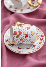 Resim Acar Juliette 6 Kişilik Kahve Fincanı Takımı 90 Ml Kırmızı 06013 