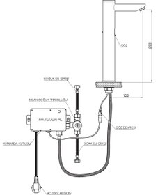 Resim Fotoselli Set Üstü Lavabo Bataryası (Çift Su Girişli) Krom Flb07 Gpd 