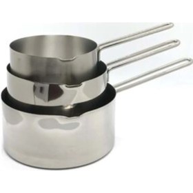 Resim 3'lü 12-14-16CM Gri Sütlük ve Sos Tavası Seti, Şık ve Kullanışlı Tasarım 