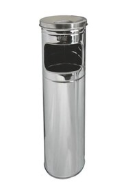Resim Bürke 10 Litre Paslanmaz Çelik Kolon Küllük 60 cm Ayaklı Dış Mekan Sigaralık ve Çöp Kutusu Bahçe Ofis tipi 