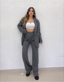 Resim Aec Prive Kadın Blazer Ceket Pantolon Takım - Şık Tasarım - GRİ / S / Kadın / Kız 