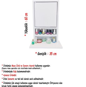 Resim First Mobilya Karanfil 1k - Aynasız Çok Amaçlı Aksesuar Anahtarlık - Askılık Hediyelik Takı Dolabı - Beyaz 