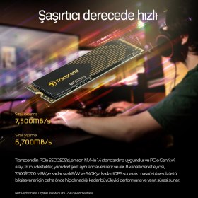 Resim Transcend Ts4Tmte250S 4TB 7500-6700MB PCIe NVMe M.2 SSD 