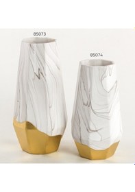 Resim Euro Flora Mermer Desenli Seramik Vazo 14x14x28 Cm 