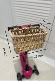Resim AFRALYAHOME Hasır Bambu Rattan Scooter Sepeti Bisiklet Sepeti - Kitaplık Sepeti 