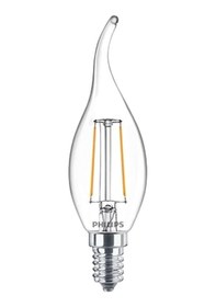 Resim Philips LED Classic Şeffaf Mum Filament 2W 250 Lumen 2700K Sarı Işık BA35 E14 Duy (25W Eşleniği) 