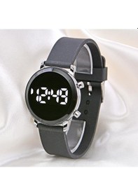 Resim Unisex Gümüş Renk Led Kadın Saat Orta Kasa Yetişkin Çocuk Kol Saati St-304118 