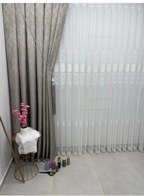 Resim Nivemeshome 2533-2 İris Gümüş 1/3 Pileli Tül Perde Apm Gümüş 
