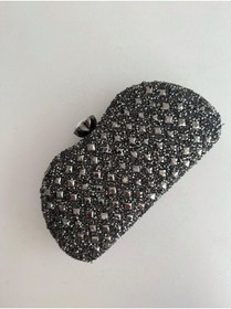 Resim Busrabags Füme Antrasit Taşlı Çift Yönlü Kulplu Abiye Çanta 