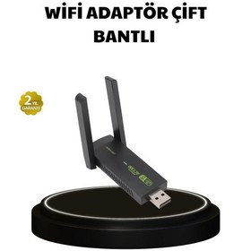 Resim Dual Band Usb Wifi Adaptör 1200 Mbps Hız 