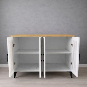 Resim bangu Kahve Köşesi Dolabı Çok Amaçlı Dolap (Derinlik 47 cm) Raflı Mutfak Dolabı BKDM006 (ÜST ATLANTİK, 140 CM) 