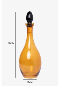 Resim Amber Cam Kapaklı Sürahi - Amber Renk Modern Tasarım Damla Karaf 