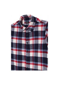 Resim Tudors Erkek Slim Fit Dar Kesim Kareli Kışlık Oduncu Gömlek-42383 Ekru 