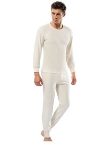 Resim Erdem Erkek Interlok Krem Uzun Don Içlik 1451D 
