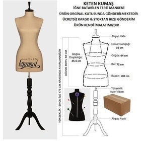 Resim Videolu Ürün-40 Beden Keten Kumaşlı Terzi Prova Mankeni 527201016 