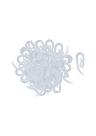 Resim Suntek Beyaz Plastik Duş Perdesi Halkaları Banyo Kapı Perdesi 