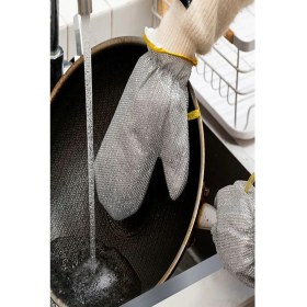 Resim Hereveoyuncak 2 Adet Bulaşık ve Ovma Eldiveni + Silikon Fırın Eldiveni Kaymaz Su Geçirmez - 2li Set G7H8J9 
