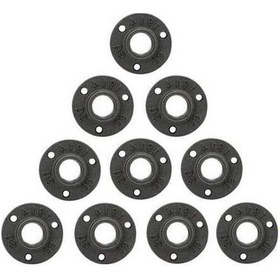 Resim Pazly 10 Adet Siyah Demir Zemin/duvar Flanşı 1/2 3/4 Bsp Dişli Delik 3 4 Inch Dövülebilir Demir Parçaları 3 4 Inch 