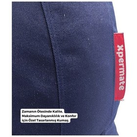 Resim Xpermate Kolçaklı Okuma Yastığı Sırt Minderi TV İzleme Yastığı Bel Destek Ergonomik Fermuarlı Yastık Lacivert 