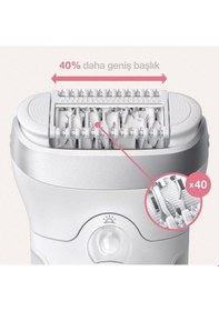 Resim Braun Silk-Epil 9 9705 SensoSmart Kablosuz Islak & Kuru 3 Ek Parçalı 2'si 1 Arada Epilatör 
