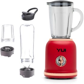 Resim Yui M-18 3'ü 1 Arada Retro Smoothie Blender Seti (Yui Türkiye Garantili) 