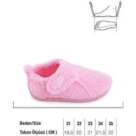 Resim Gezer Kışlık Kız Çocuk Peluşlu Rahat Taban Cırt Cırtlı Ayarlanabilir Ev Okul Kreş Panduf Ayakkabı Ga2kfm.03422.01.020.b42 Pembe 